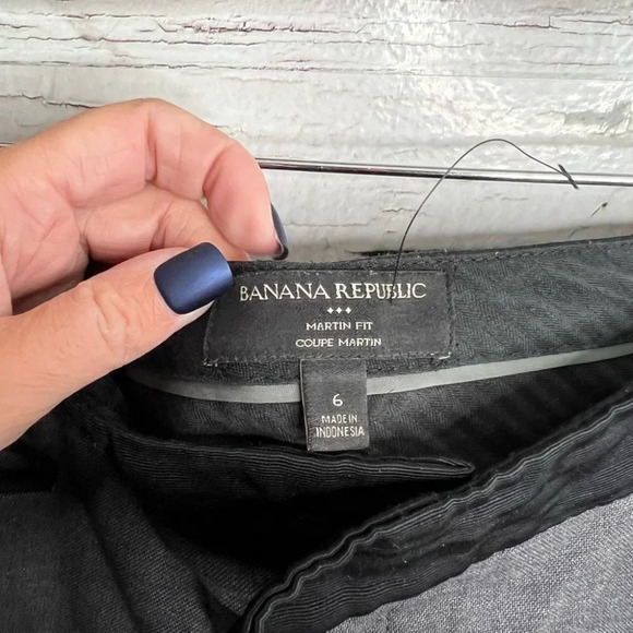 Banana republic Martin  fit trousers dress pants size 6 black gray - Picture 5 of 8